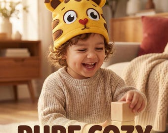 Bonnet tigre en molleton pour tout-petit, inspiré du tigre Daniel, taille 2-5 T