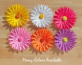 Handmade Paper Flowers (Set of 2), 5.5in Colorful Home Decor