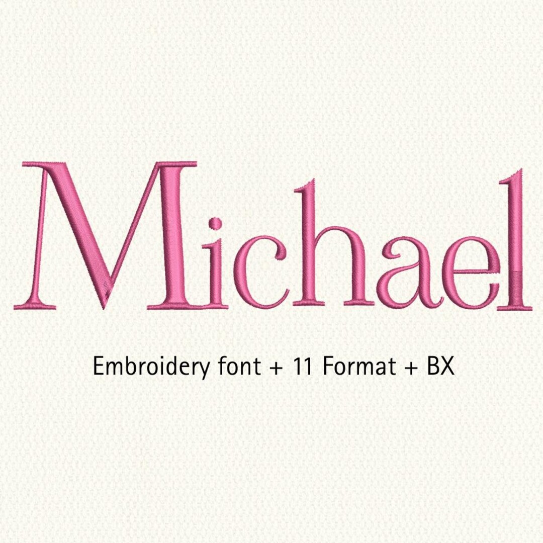 Michael Classic Script Embroidery Font, Alphabet Machine Cursive Font ...