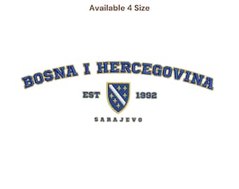 Bosnia y Herzegovina Ljiljan Zastava BiH Diseño de bordado, Copa Mundial 2026 Bosnia Soccer Fan Gift File, Bosna i Hercegovina Soccer Merch