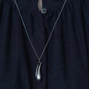 Elegant Fine Silver Vase Pendant Necklace – 925 Silver Long Chain | Unisex Necklace,Minimalist Designer Jewelry,Mother's day Gift image 15