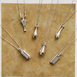 Elegant Fine Silver Vase Pendant Necklace – 925 Silver Long Chain | Unisex Necklace,Minimalist Designer Jewelry,Mother's day Gift image 12