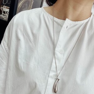 Elegant Fine Silver Vase Pendant Necklace – 925 Silver Long Chain | Unisex Necklace,Minimalist Designer Jewelry,Mother's day Gift image 3
