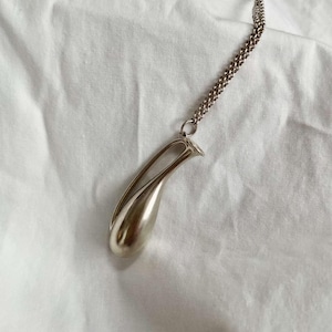 Elegant Fine Silver Vase Pendant Necklace – 925 Silver Long Chain | Unisex Necklace,Minimalist Designer Jewelry,Mother's day Gift image 5