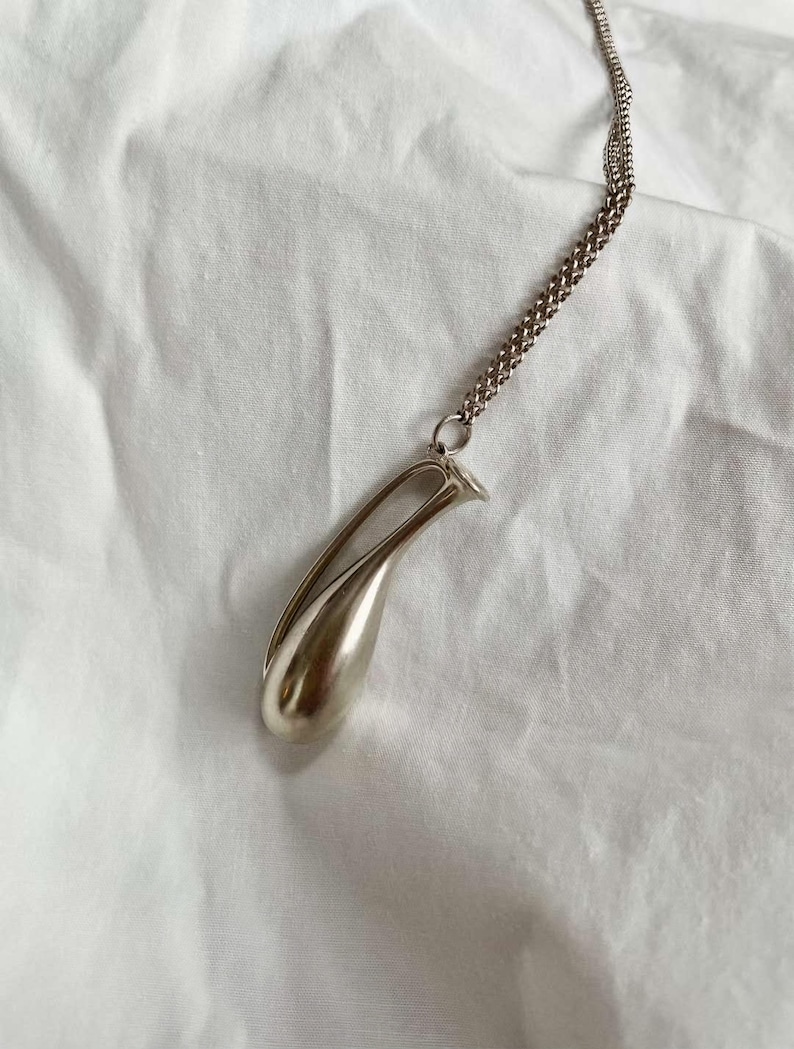 Elegant Fine Silver Vase Pendant Necklace – 925 Silver Long Chain | Unisex Necklace,Minimalist Designer Jewelry,Mother's day Gift image 5