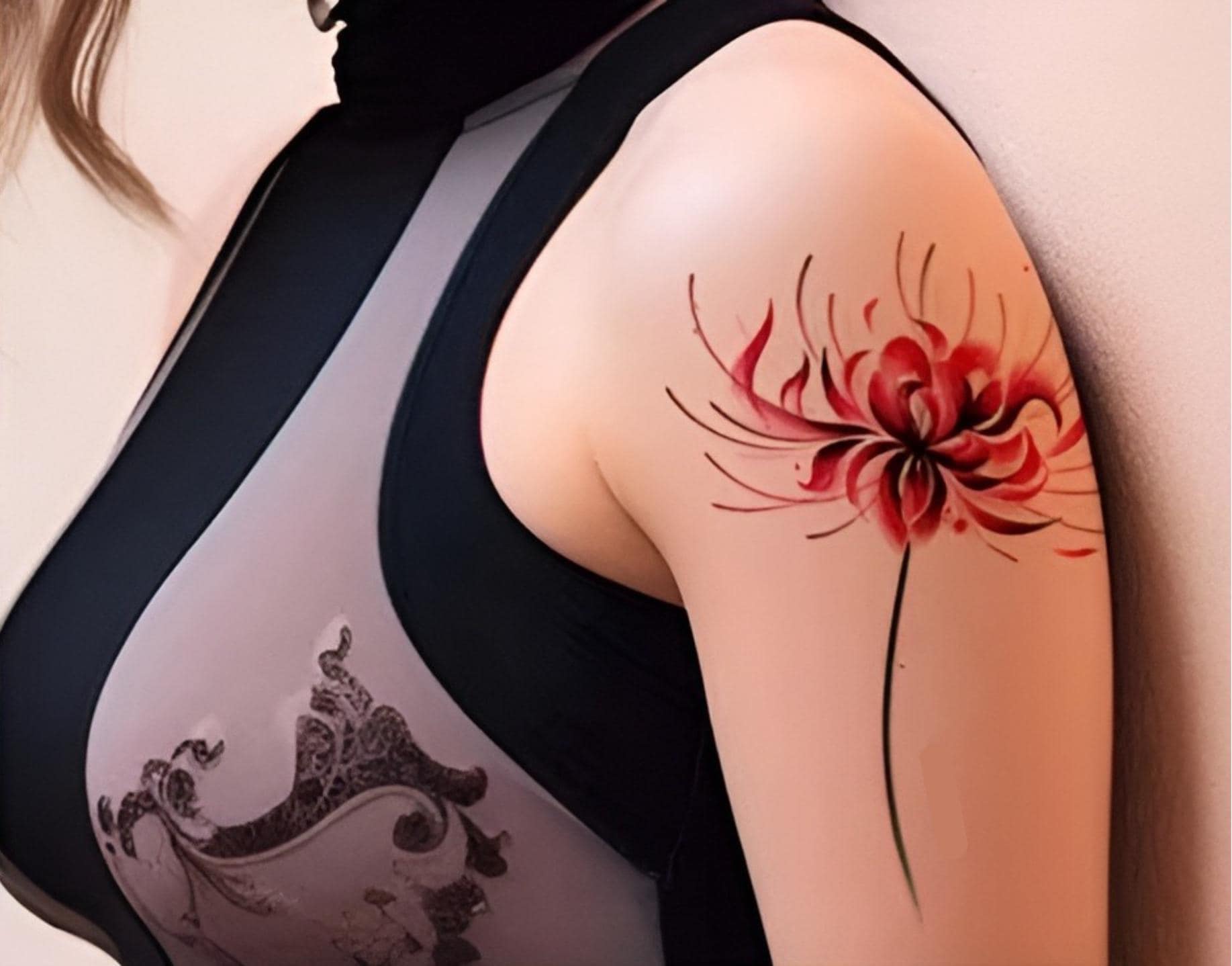 Red Spider Lily Temporary Tattoo Sticker (set of 2) - Etsy