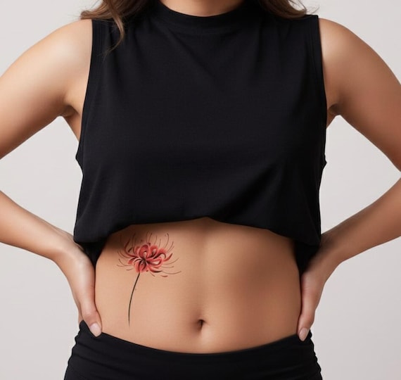 Red Spider Lily Temporary Tattoo Sticker (set of 2) - Etsy Canada