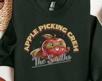 Personalized Apple Picking Crewneck Sweatshirt: Fall Family Apparel