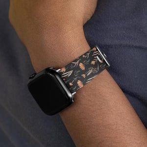 Vintage blommigt Apple Watch-armband: Termoelastomer, ståladapter