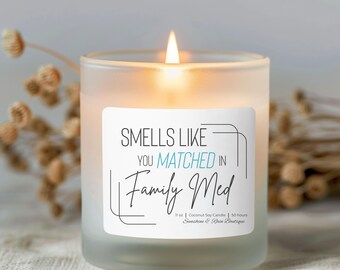 Residency Match Candle Gift: 11oz Wooden Wick Soy Candle