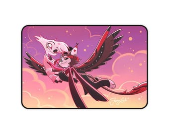 Angel Dust & Husk Sunset Anime Art Desk Mat | Hazbin Hotel Characters