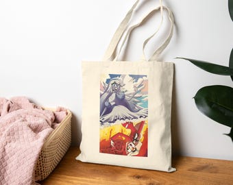 Mythic Warrior Illustration Tote Bag | Fantasy Heroine Dynamic Action Scene