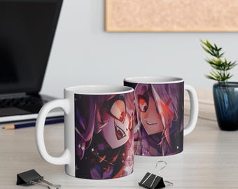 Cute Demon Charlie & Vaggie Hazbin Hotel Illustration Mug | Chibi Pink Purple Aesthetic