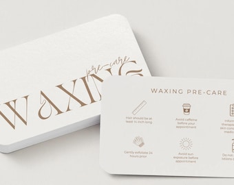 Waxing Pre & Aftercare Card Template | Editable Canva Brazilian Beauty Salon Care (Digital Download)