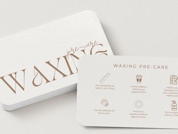 Waxing Pre & Aftercare Card Template | Editable Canva Brazilian Beauty Salon Care (Digital Download)
