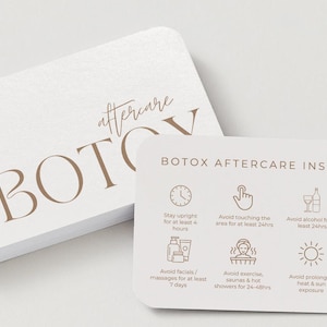 Botox Aftercare Card Template | Aesthetic Clinic Client Instructions (Digital Download)