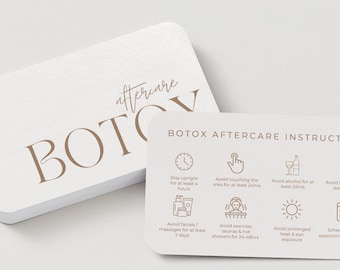Botox Aftercare Cards | Editable Anti-Wrinkle Care Card Template | Printable Aesthetic Clinic Client Card | Cosmetic Nurse Business Template