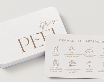Editable Peel Aftercare Cards | Esthetician Client Post-Treatment Template (Digital Download)