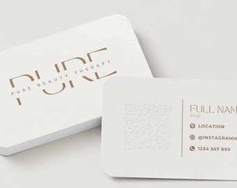Business Card Template | Editable Canva | Beauty Salon Business Card | Printable Esthetician Card | Double Sided Design