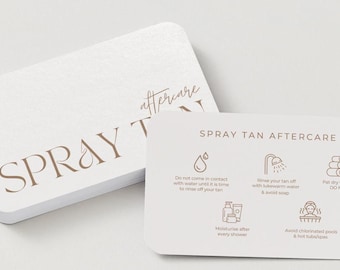 Spray Tan Aftercare Card Template | Editable Salon Instructions (Printable)