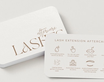 Lash Extension Aftercare Cards | Professional Client Guide (Printable)