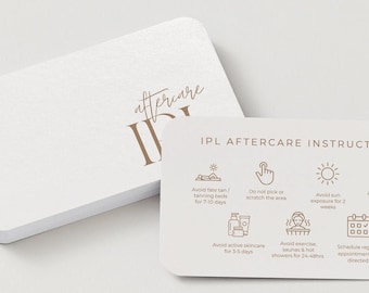 Editable IPL Aftercare Card Template | Laser Hair Removal Instructions (Digital Download)