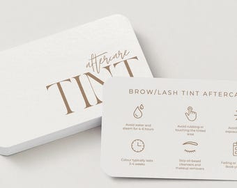 Lash & Brow Tint Aftercare Card Template | Editable Canva | Tinting Care Card | Printable Salon Template | Beauty Business Card
