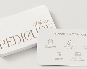 Pedicure Aftercare Card Template | Editable Canva | Foot Care Instructions Card | Nail Salon Printable | Pedicurist Business Card
