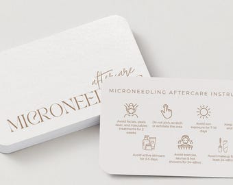 de carte de suivi de microneedling | Toile modifiable | Carte de soins de la peau | Soins esthétiques imprimables | Carte Clinique de la peau