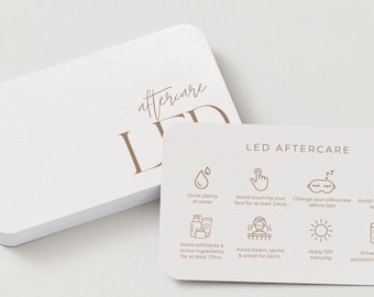 LED Light Therapy Aftercare Cards | Esthetician Client Template (Printable)