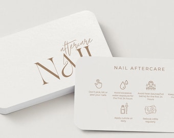 Editable Nail Aftercare Card Template | Salon Instructions (Canva Download)