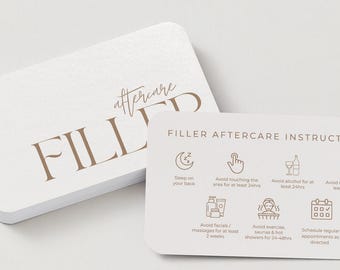 Dermal Filler Aftercare Card | Editable Canva Template for Injectors | Printable Aesthetic Clinic Client Card