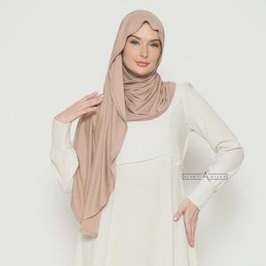 Hijab instantané en modal TENCEL™ : Pashmina ovale avec bonnet bandana intégré