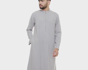 Túnica para hombre Abbas - Rayón polar, túnica islámica ajustada para Hajj y Umrah, protección anti-UV