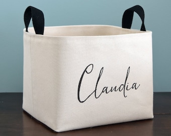 Personalized Canvas Storage Basket