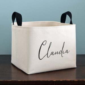 Personalized Canvas Storage Basket image 1