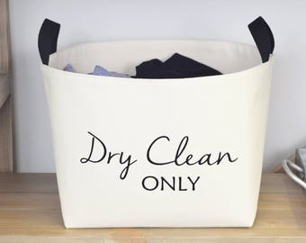 Dry Clean Only Canvas Laundry Basket Hamper