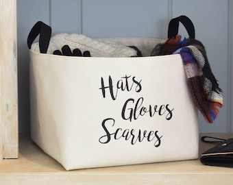 Hats Gloves Scarves Storage Basket