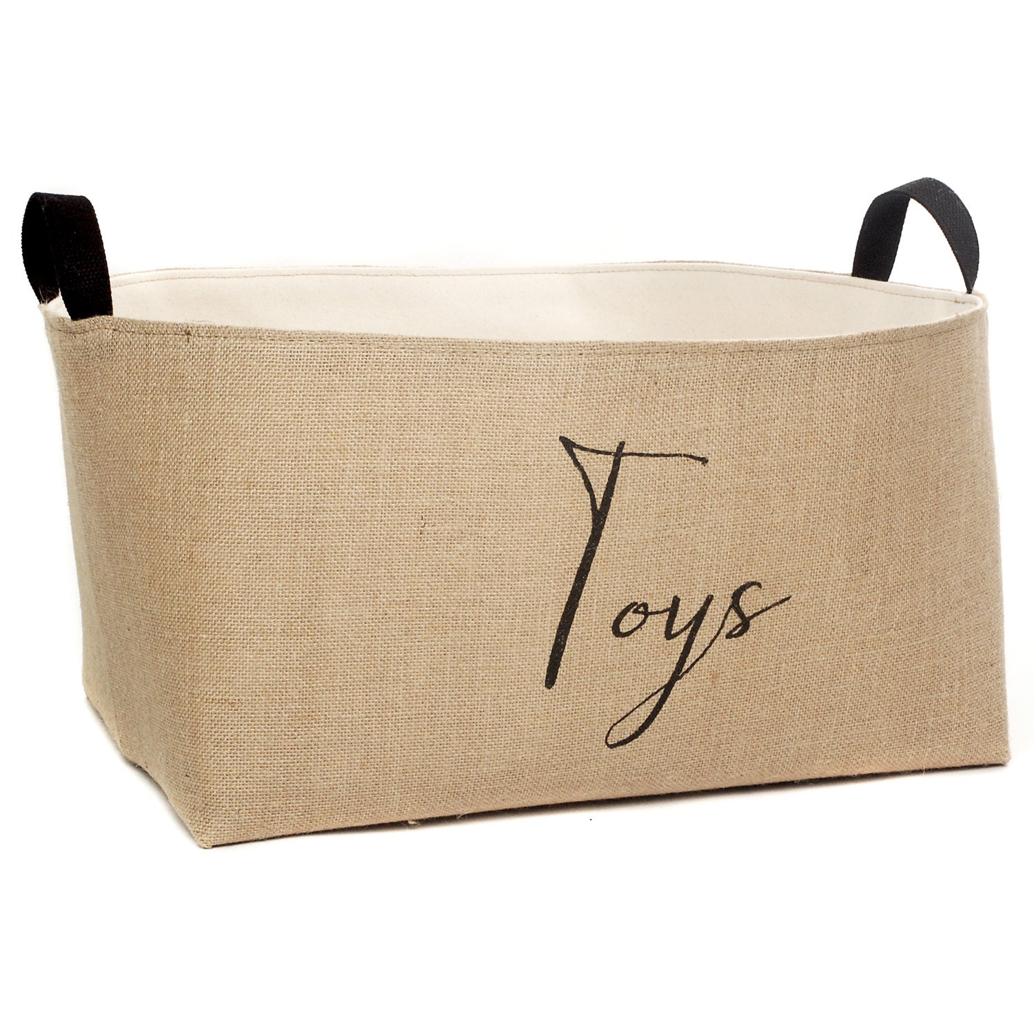 Personalized Jute Fabric Storage Basket Xlarge Etsy