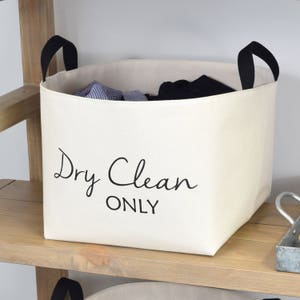 Dry Clean Only Canvas Laundry Basket Hamper image 2