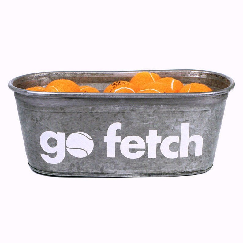 Go Fetch Dog Toys Decorative Metal Storage Bin Hand Painted Etsy