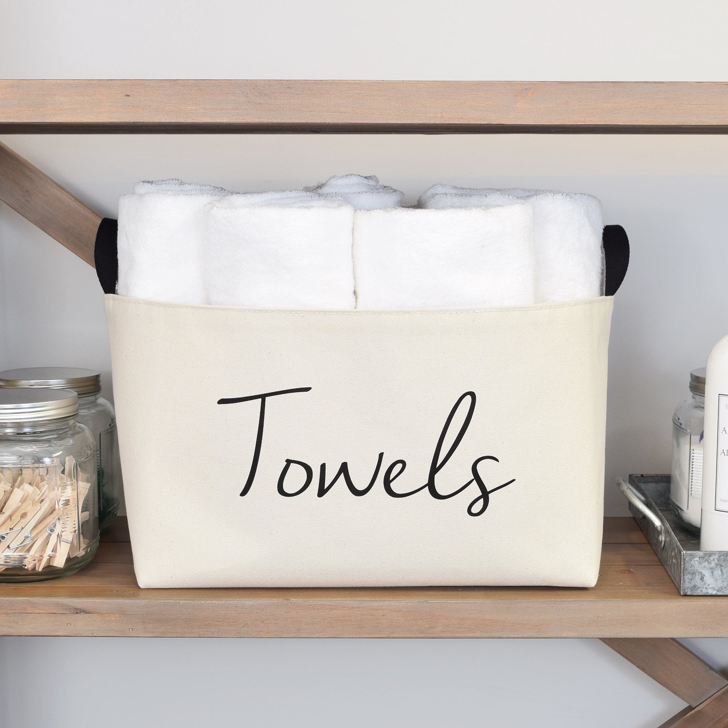 Storage basket for towels deals