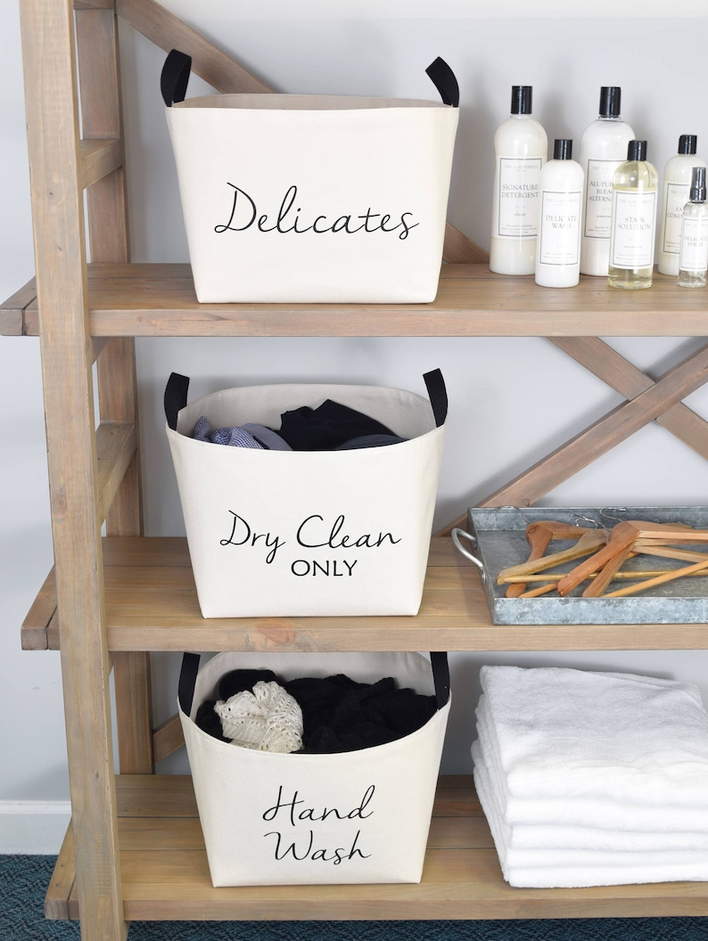 Dry Clean Only Canvas Laundry Basket Hamper image 8