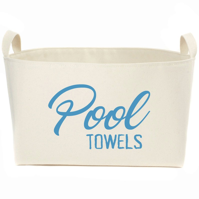 Pool Towels Canvas Storage Basket Hand Printed in Caribbean Etsy