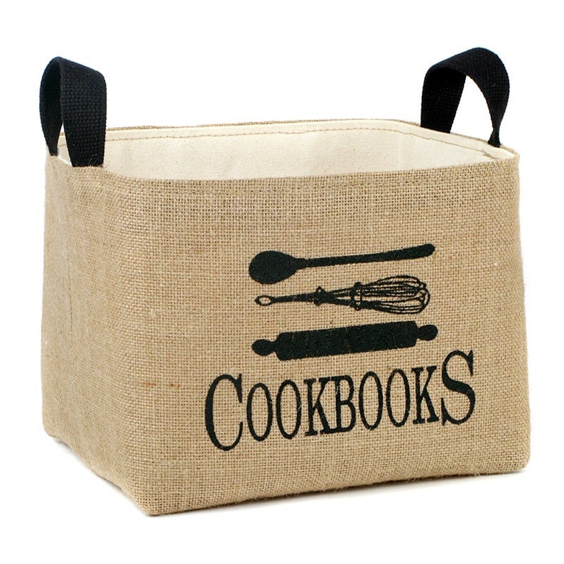 Cookbooks Storage Basket Cookbook Holder Etsy