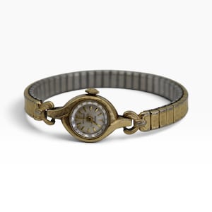Watch Jewelry Vintage Wittnauer Genève Ladies Swiss 10K RGP Bezel Gold Tone Bracelet