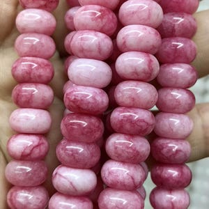 Ruby Cherry Pin Purple Cherry  Jadeite 8x5mm 15.5" Rondelle Heishi  Red Coral  Jadeite  beaded For jewelry making
