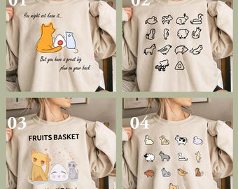 Sudadera unisex con capucha para amantes del anime, camiseta de anime Fruit Basket Cat Mouse, Fruits Basket, Fruits Basket Cat Mouse Anime, Fruits Basket