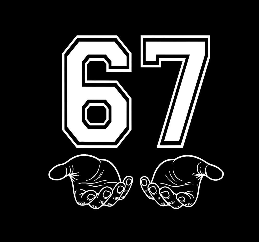 Six Seven 6 7 Meme Funny Hands PNG Bundle, Viral Internet Meme Humor ...