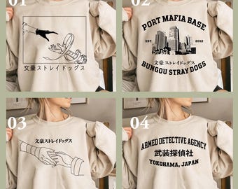 Bungo Dogs Unisex T-shirt Sweatshirt Hoodie, Chuuya Nakahara Shirt, Anime Shirt, Port Mafia Shirt, Armed Detective Agency Shirt, Anime Lover
